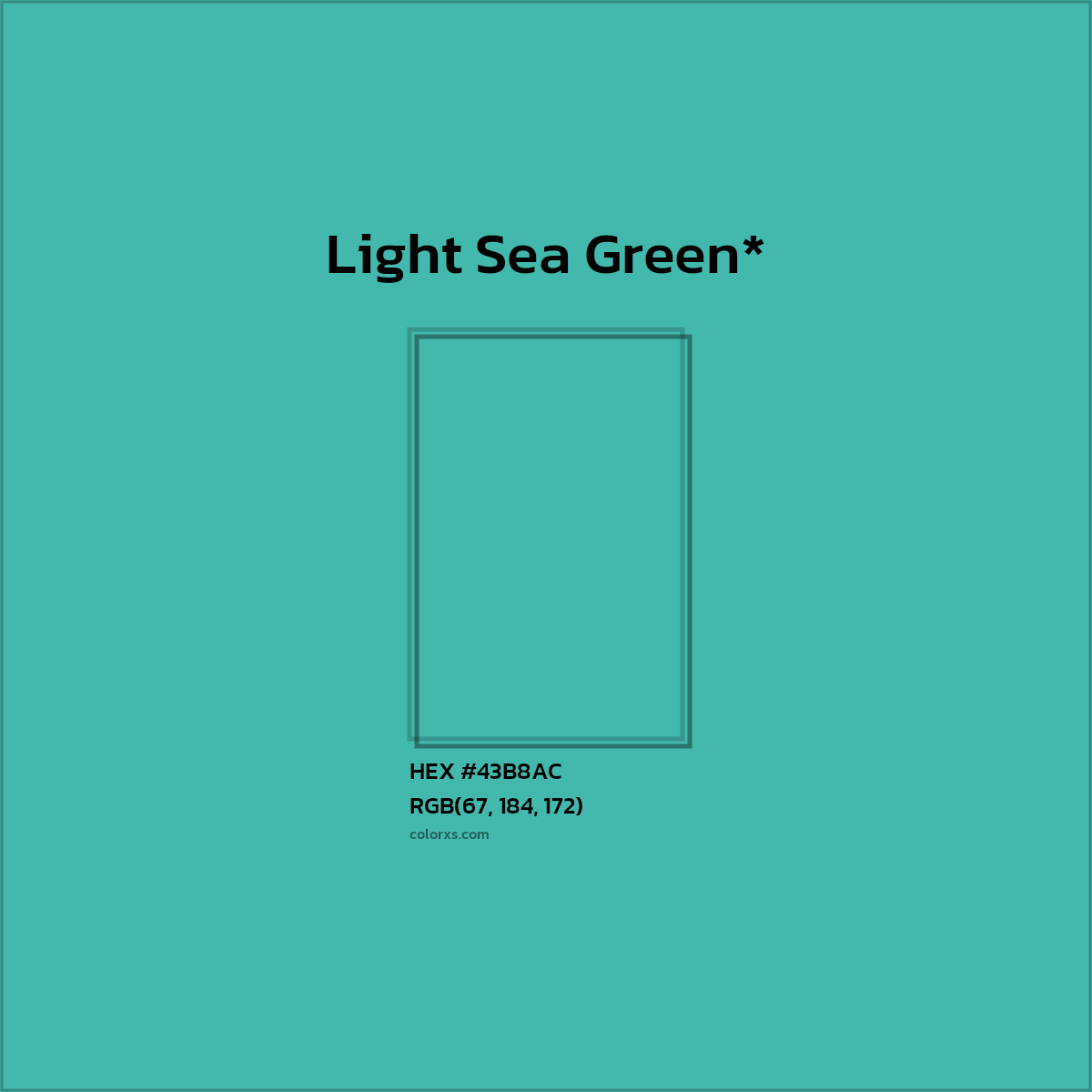 HEX #43B8AC Color Name, Color Code, Palettes, Similar Paints, Images