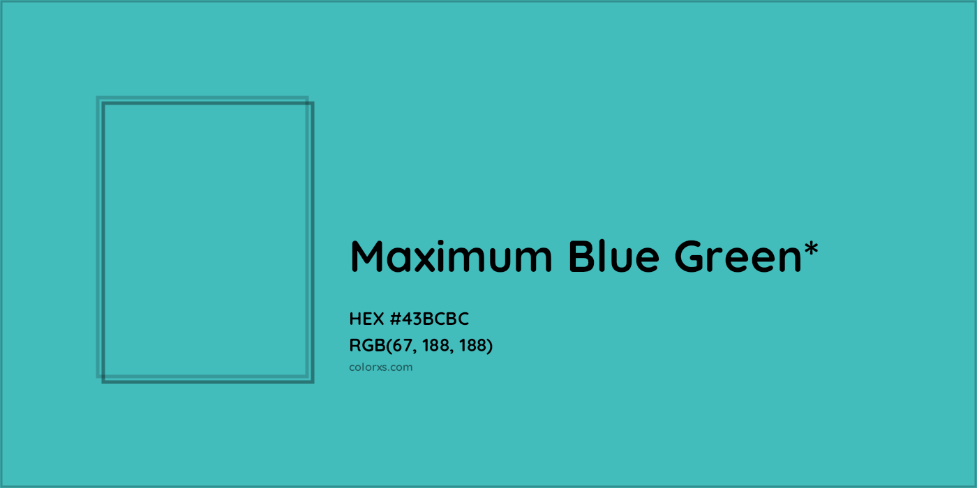 HEX #43BCBC Color Name, Color Code, Palettes, Similar Paints, Images