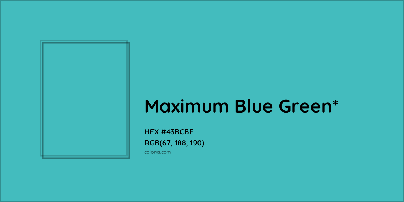HEX #43BCBE Color Name, Color Code, Palettes, Similar Paints, Images