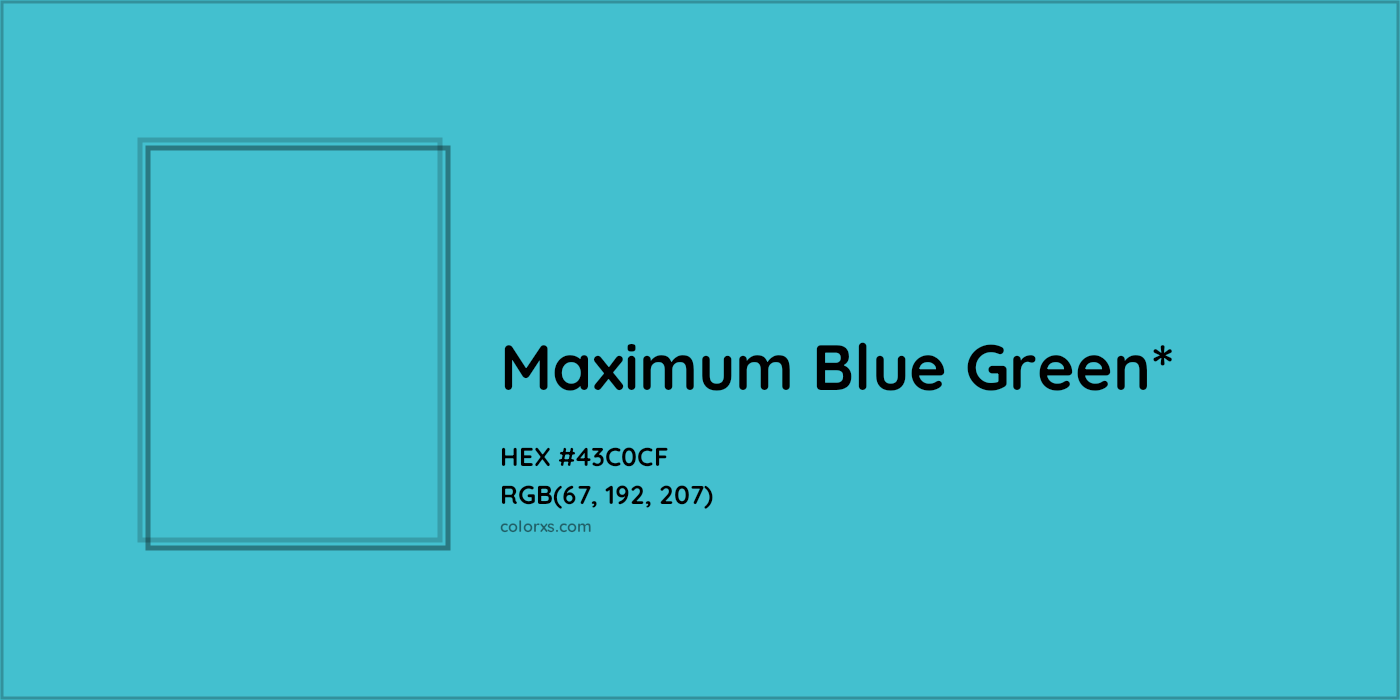 HEX #43C0CF Color Name, Color Code, Palettes, Similar Paints, Images