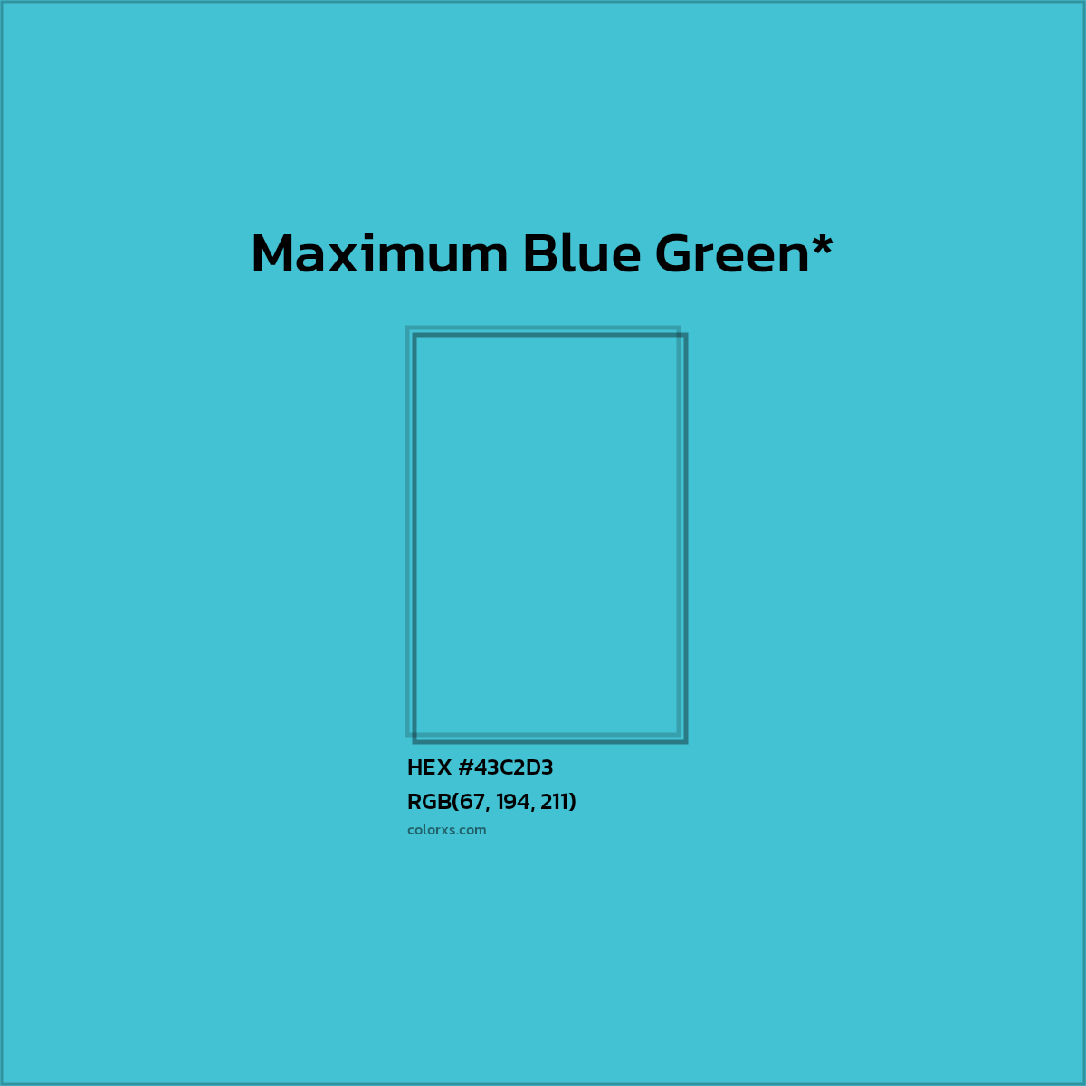 HEX #43C2D3 Color Name, Color Code, Palettes, Similar Paints, Images