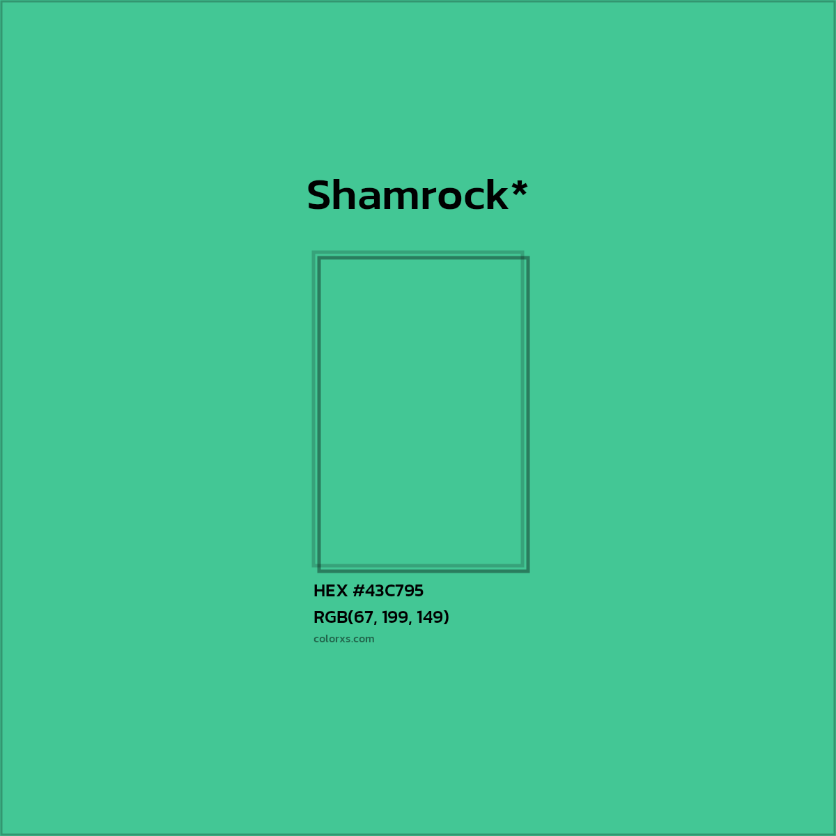 HEX #43C795 Color Name, Color Code, Palettes, Similar Paints, Images