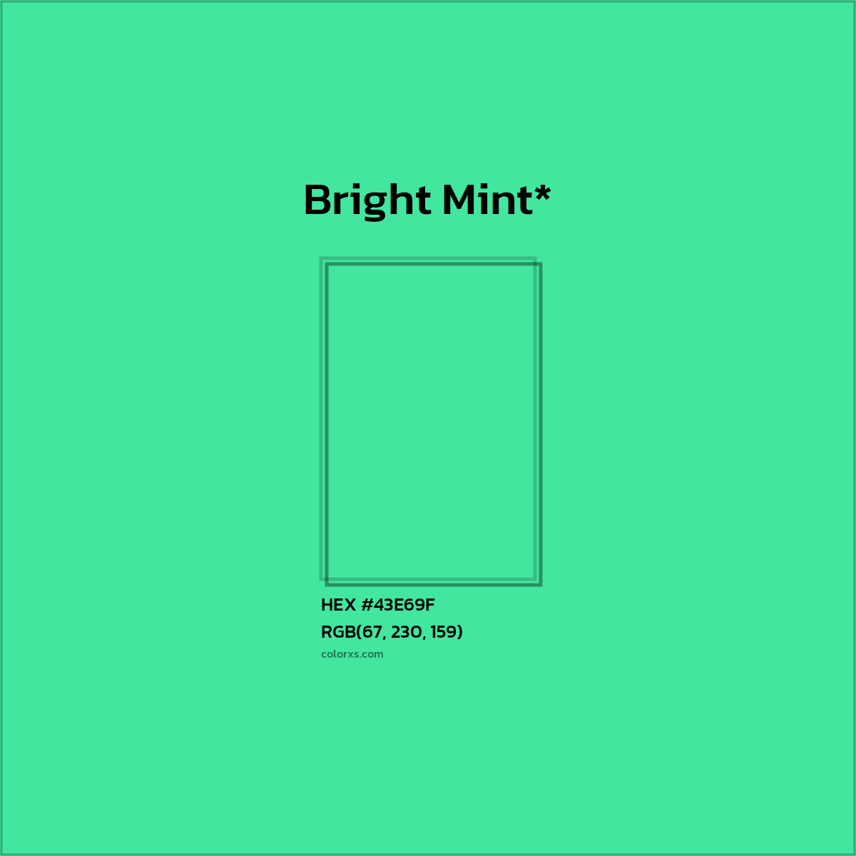 HEX #43E69F Color Name, Color Code, Palettes, Similar Paints, Images