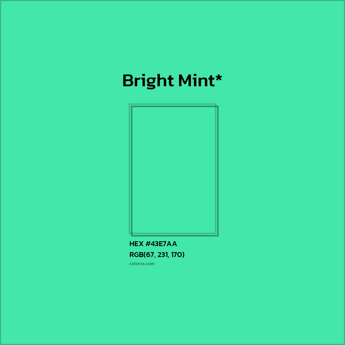 HEX #43E7AA Color Name, Color Code, Palettes, Similar Paints, Images