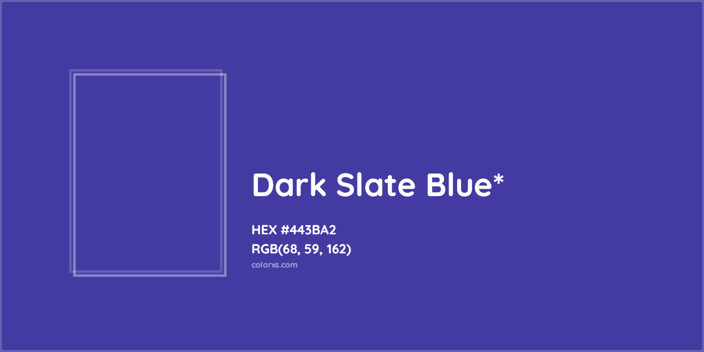 HEX #443BA2 Color Name, Color Code, Palettes, Similar Paints, Images