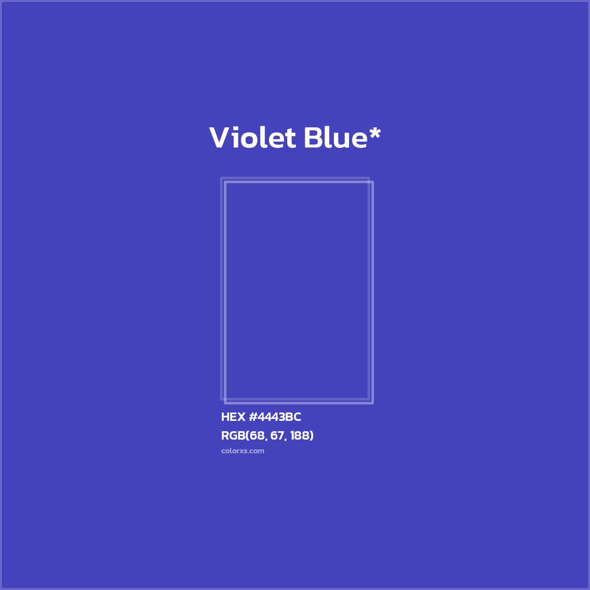 HEX #4443BC Color Name, Color Code, Palettes, Similar Paints, Images