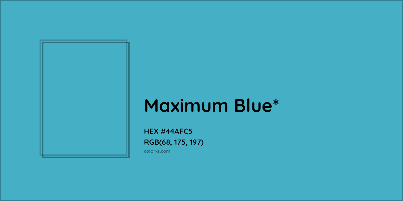 HEX #44AFC5 Color Name, Color Code, Palettes, Similar Paints, Images
