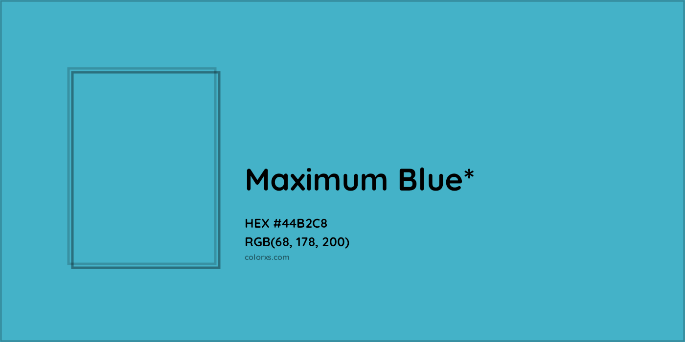 HEX #44B2C8 Color Name, Color Code, Palettes, Similar Paints, Images