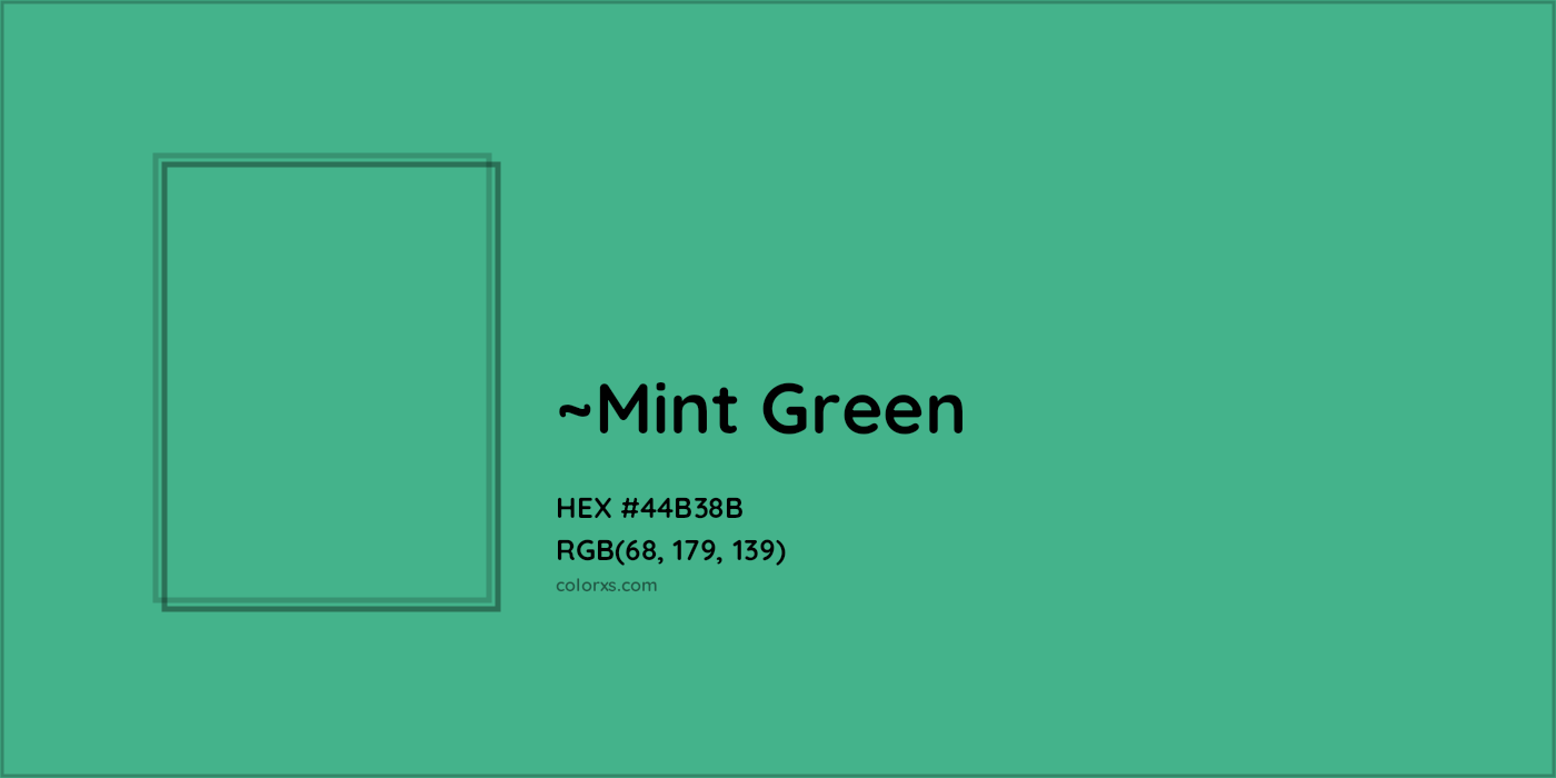 HEX #44B38B Color Name, Color Code, Palettes, Similar Paints, Images