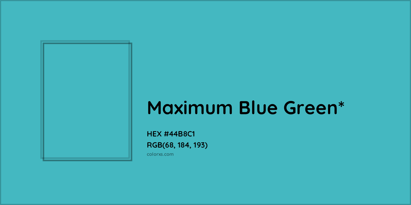 HEX #44B8C1 Color Name, Color Code, Palettes, Similar Paints, Images