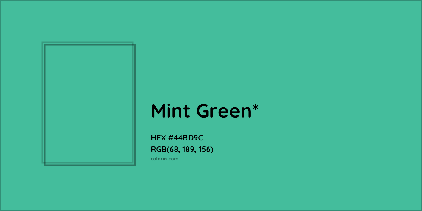 HEX #44BD9C Color Name, Color Code, Palettes, Similar Paints, Images