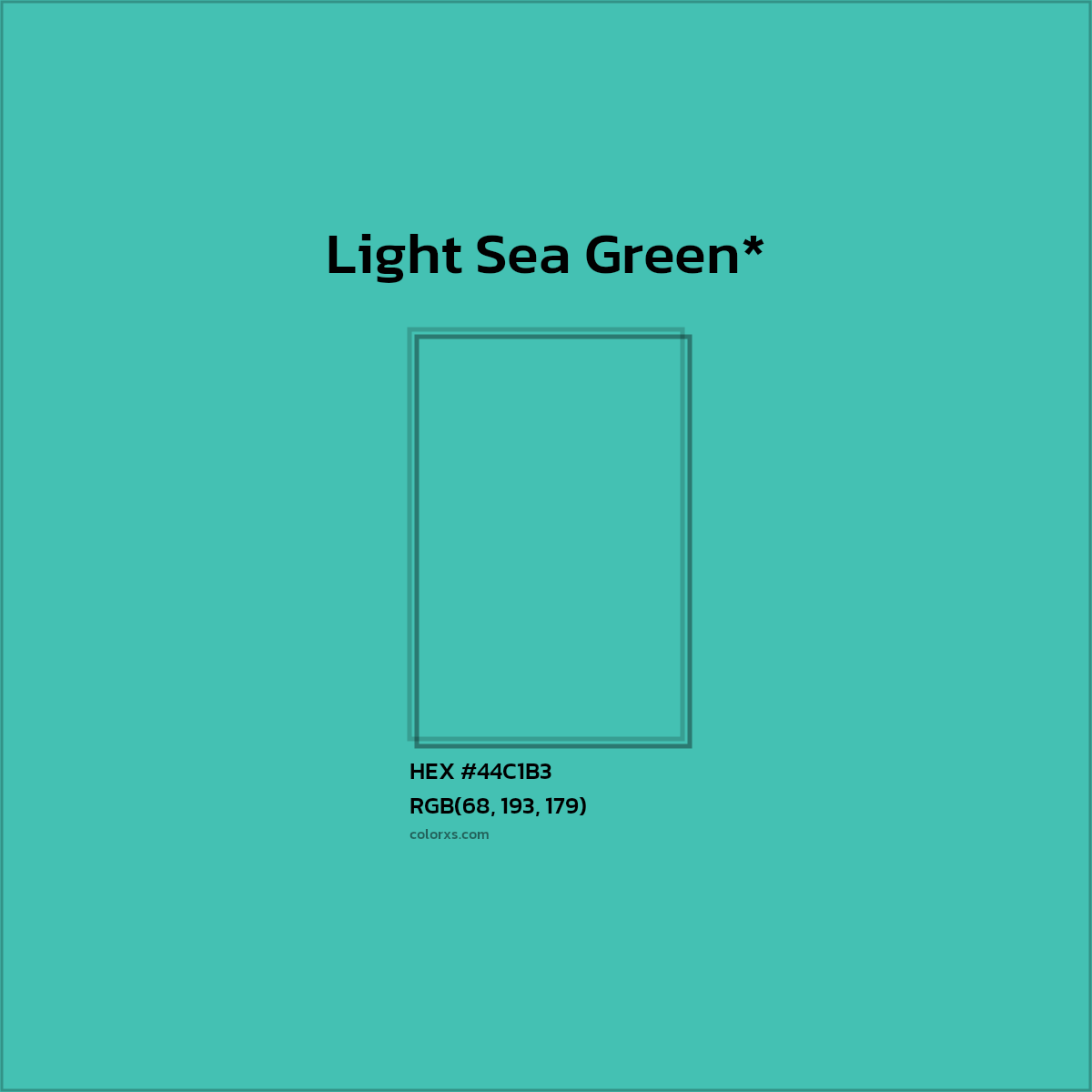 HEX #44C1B3 Color Name, Color Code, Palettes, Similar Paints, Images