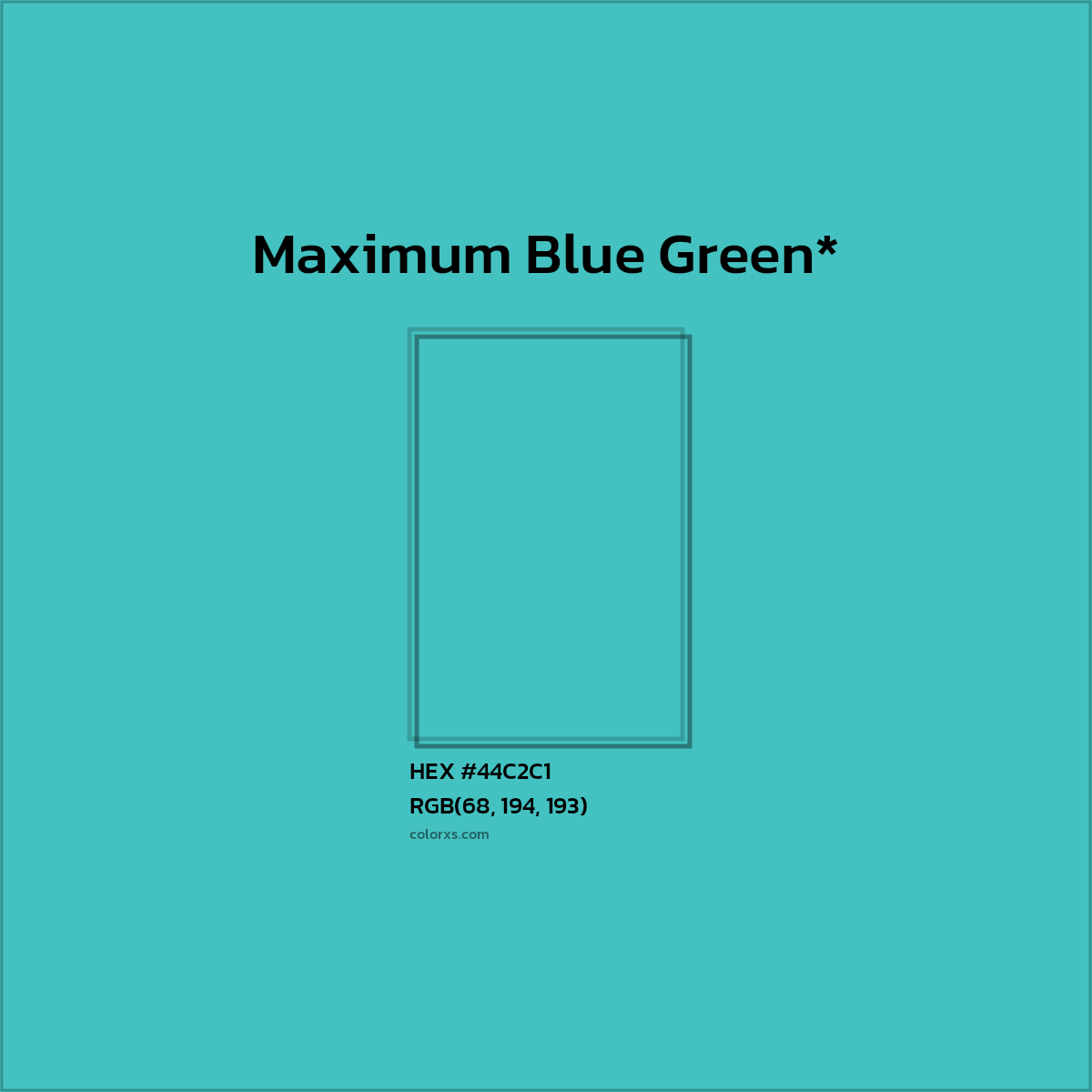 HEX #44C2C1 Color Name, Color Code, Palettes, Similar Paints, Images
