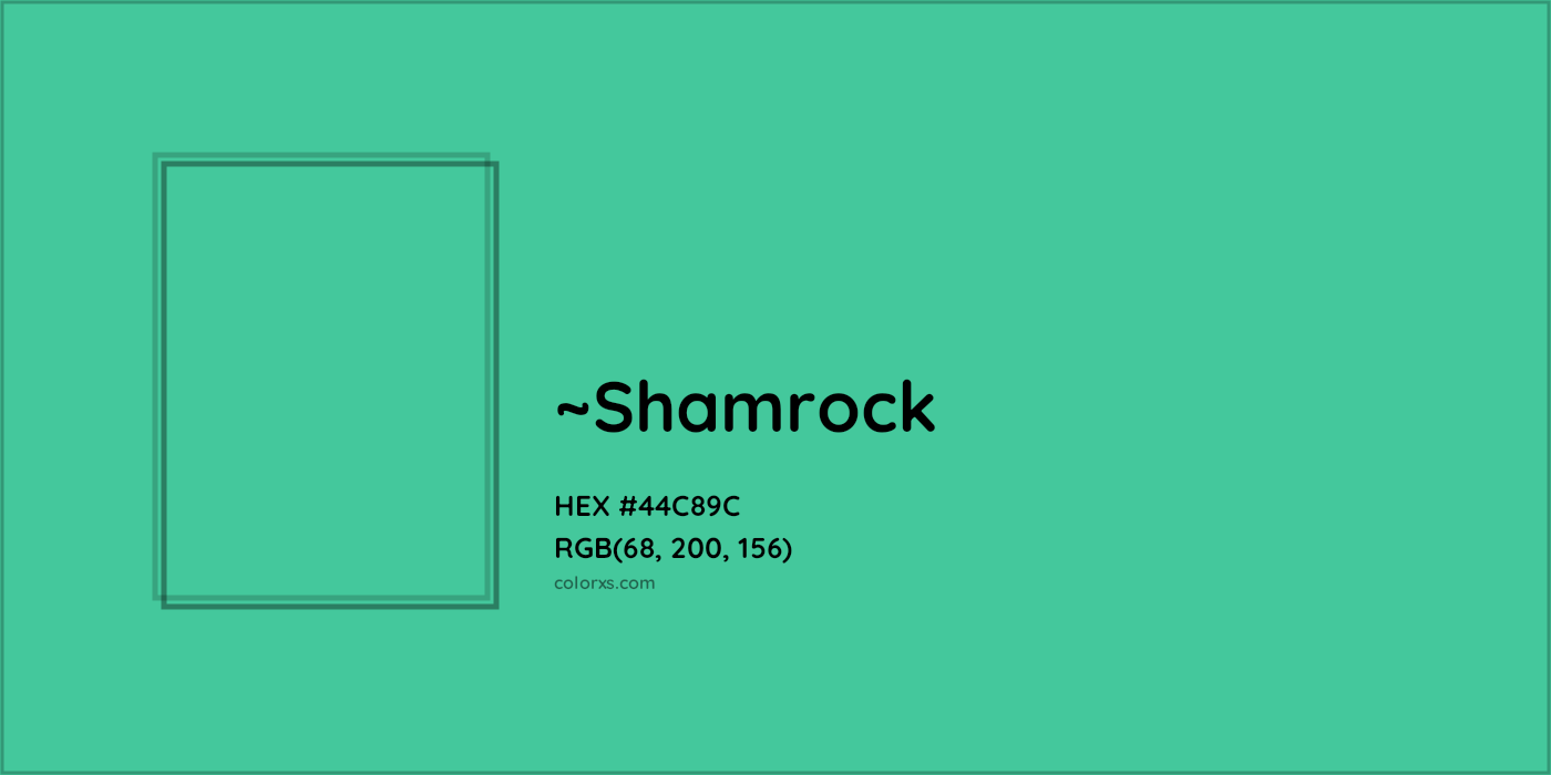 HEX #44C89C Color Name, Color Code, Palettes, Similar Paints, Images