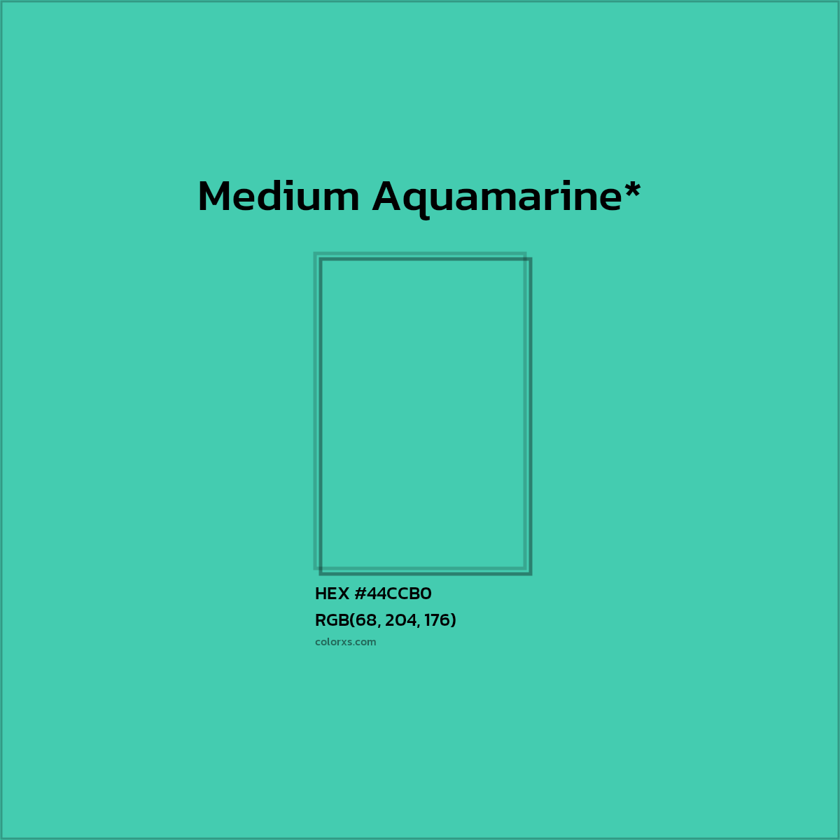HEX #44CCB0 Color Name, Color Code, Palettes, Similar Paints, Images