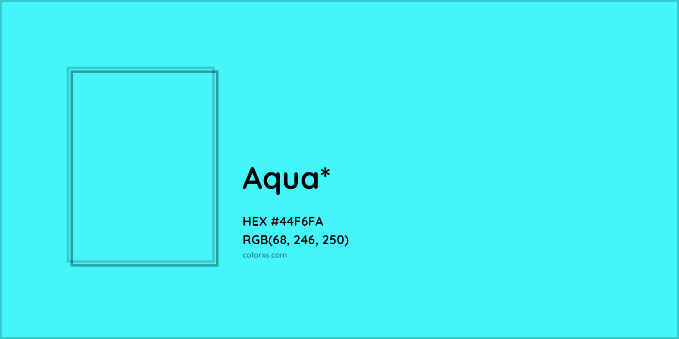 HEX #44F6FA Color Name, Color Code, Palettes, Similar Paints, Images