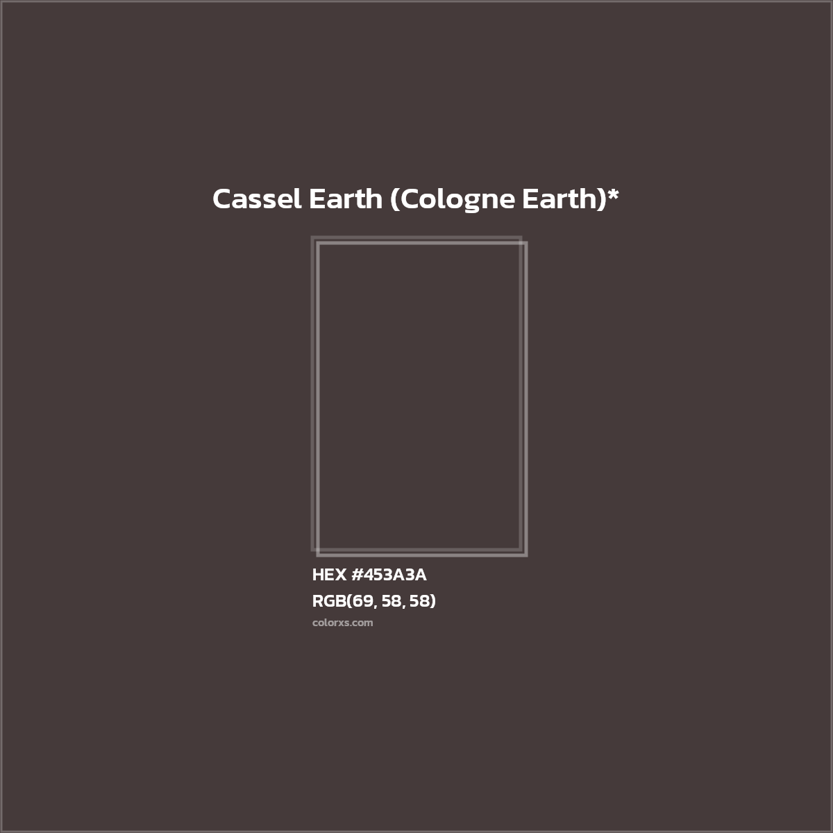 HEX #453A3A Color Name, Color Code, Palettes, Similar Paints, Images