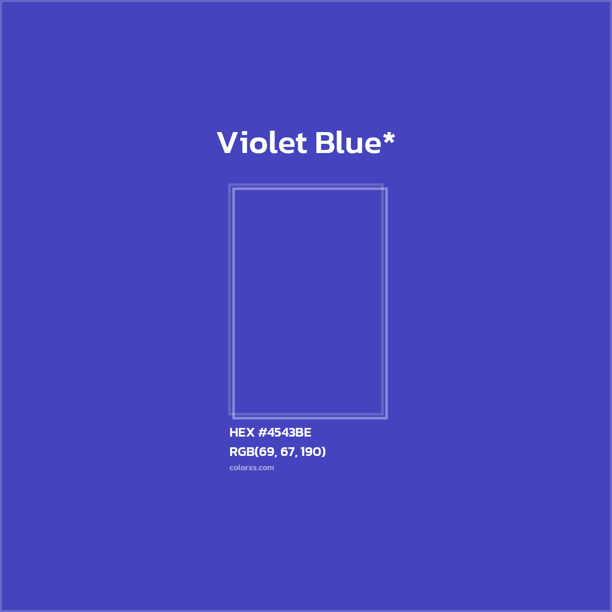 HEX #4543BE Color Name, Color Code, Palettes, Similar Paints, Images