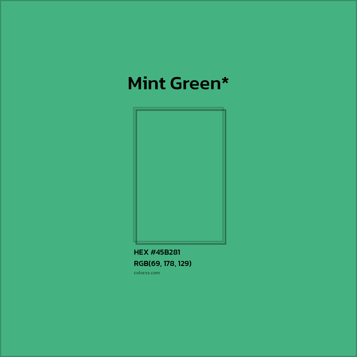 HEX #45B281 Color Name, Color Code, Palettes, Similar Paints, Images
