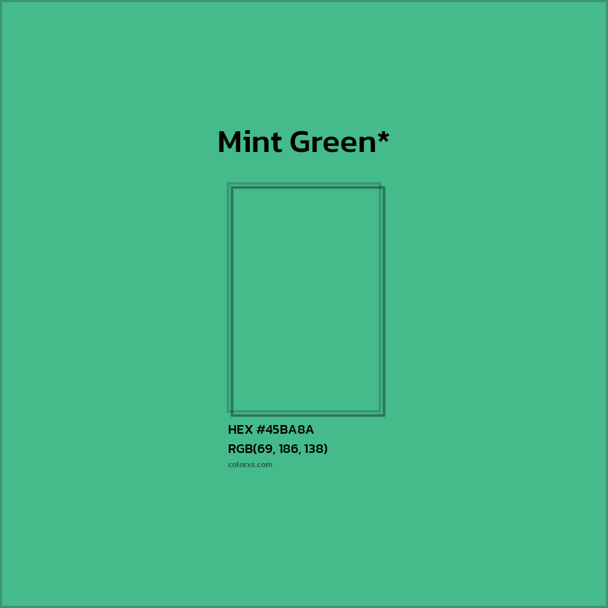 HEX #45BA8A Color Name, Color Code, Palettes, Similar Paints, Images