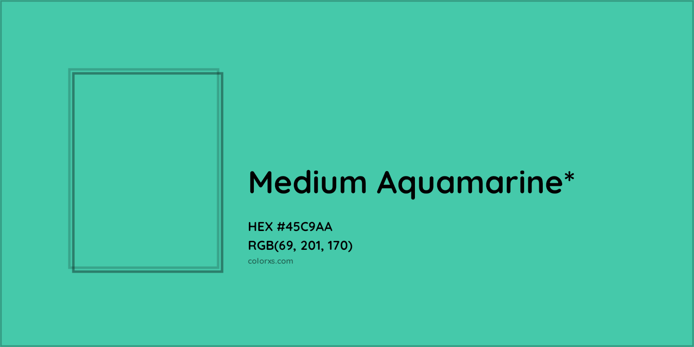 HEX #45C9AA Color Name, Color Code, Palettes, Similar Paints, Images