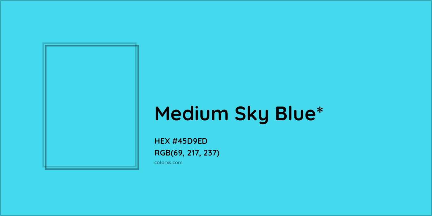 HEX #45D9ED Color Name, Color Code, Palettes, Similar Paints, Images