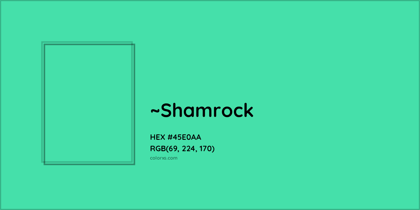 HEX #45E0AA Color Name, Color Code, Palettes, Similar Paints, Images