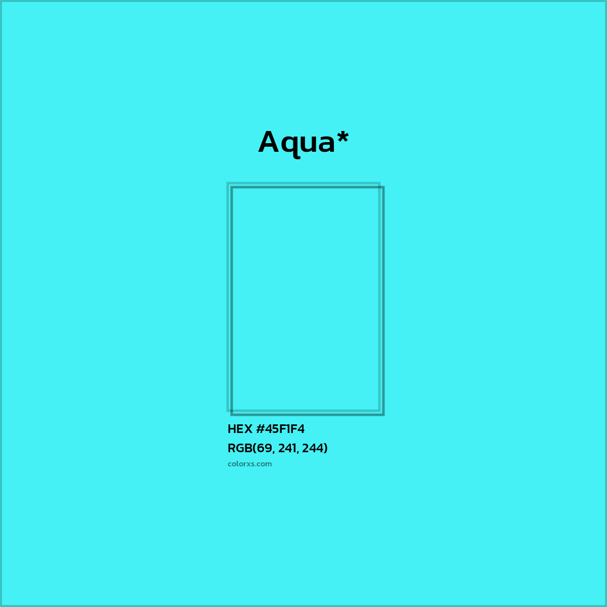 HEX #45F1F4 Color Name, Color Code, Palettes, Similar Paints, Images