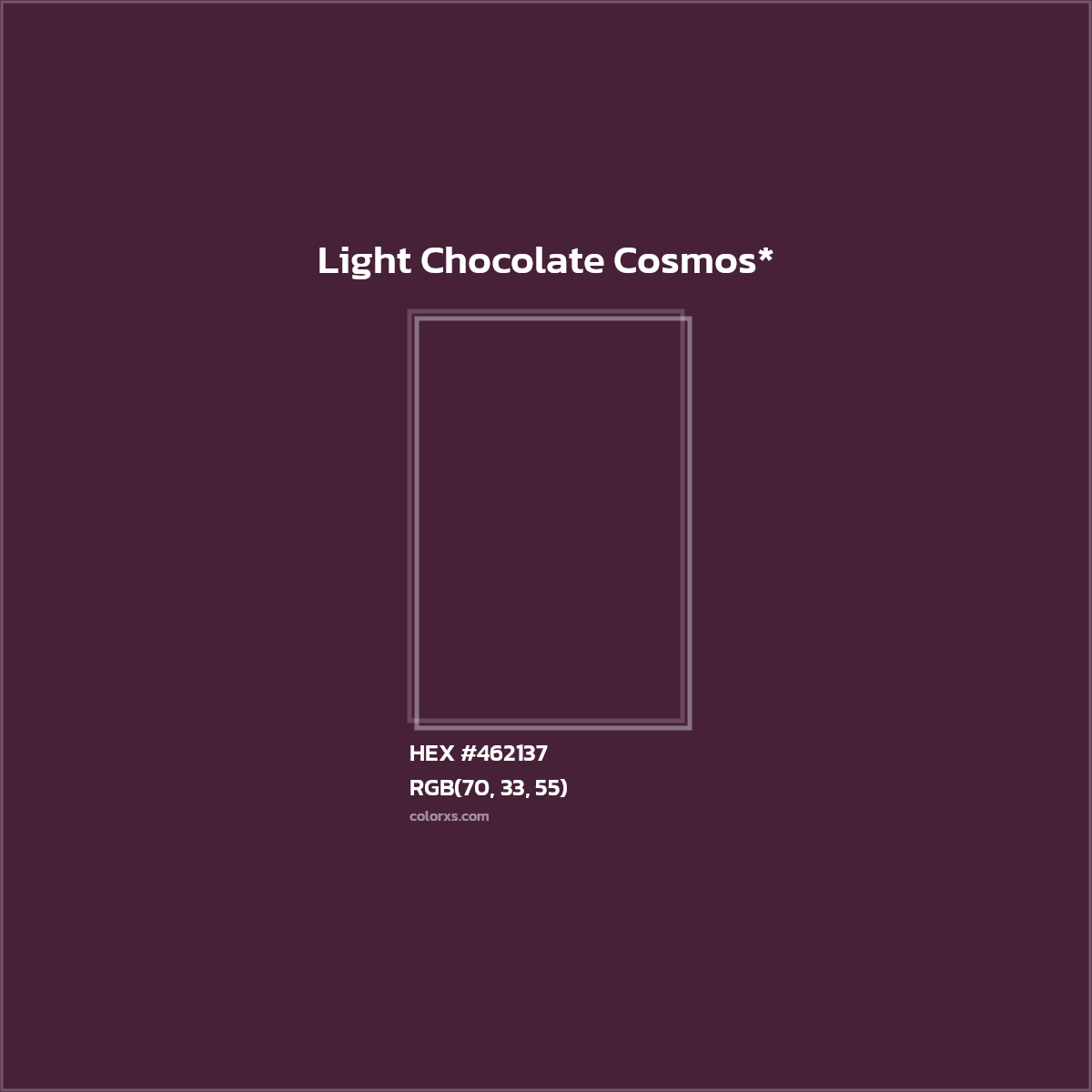 #462137 hex color. RGB, RYB, CMYK, HSL, HSV codes and color conversions. Matching color names, palettes, paints.