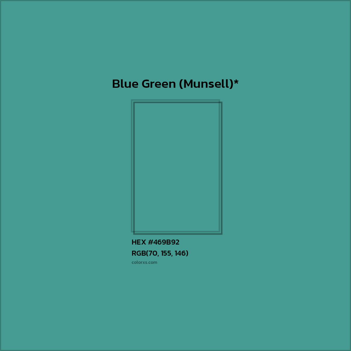 HEX #469B92 Color Name, Color Code, Palettes, Similar Paints, Images