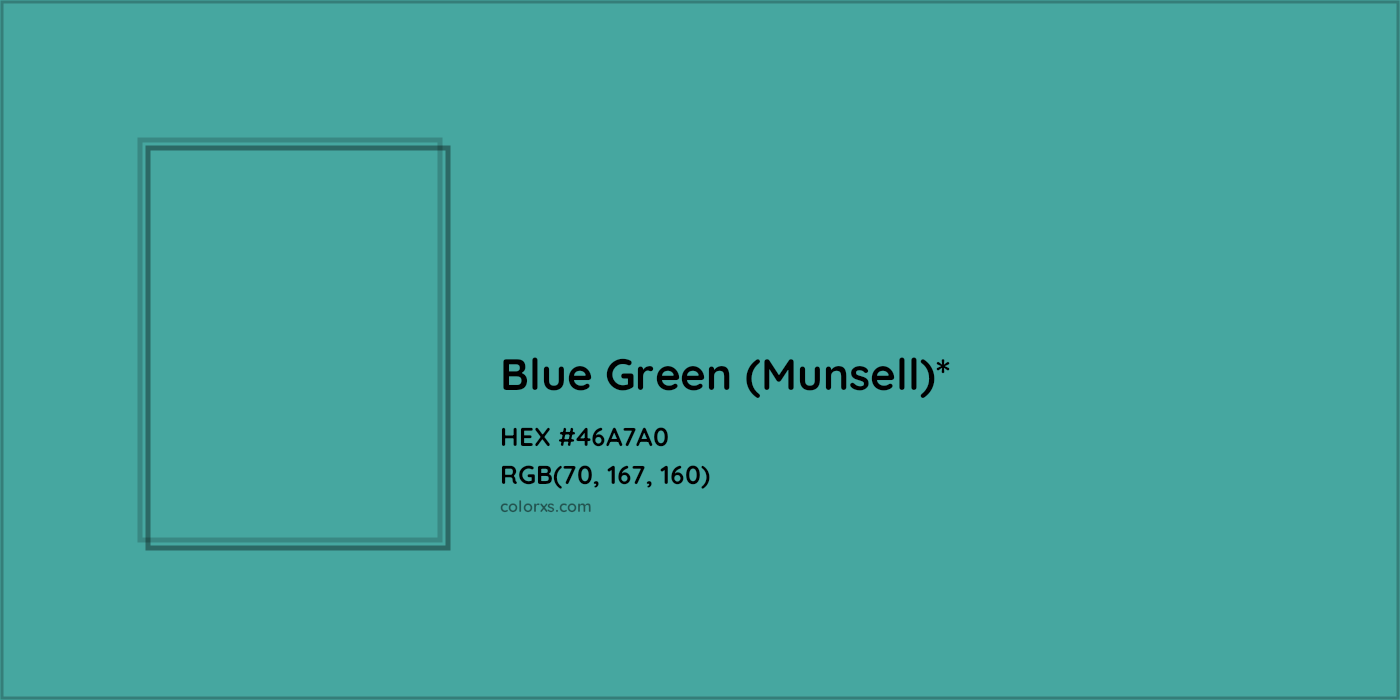 HEX #46A7A0 Color Name, Color Code, Palettes, Similar Paints, Images