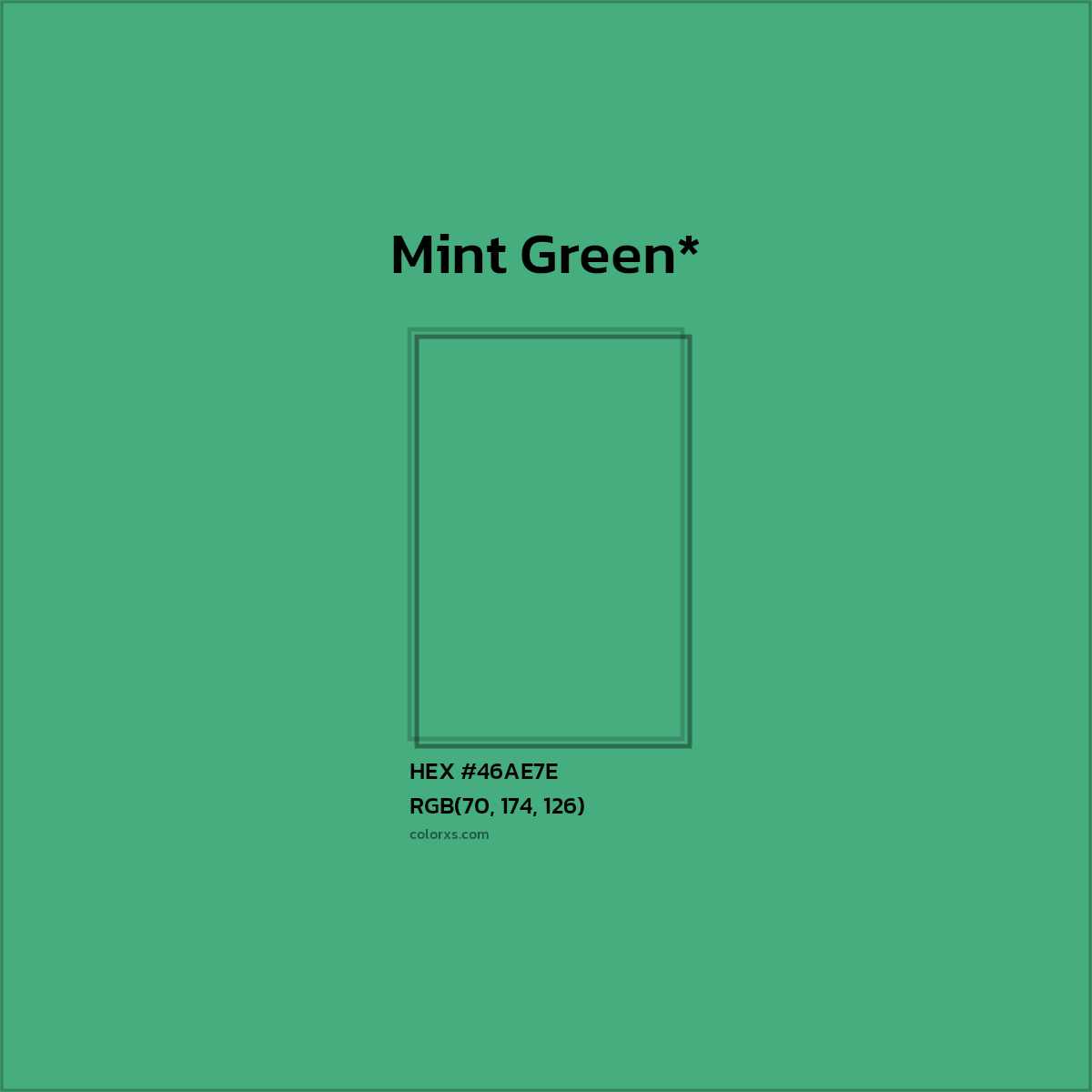 HEX #46AE7E Color Name, Color Code, Palettes, Similar Paints, Images