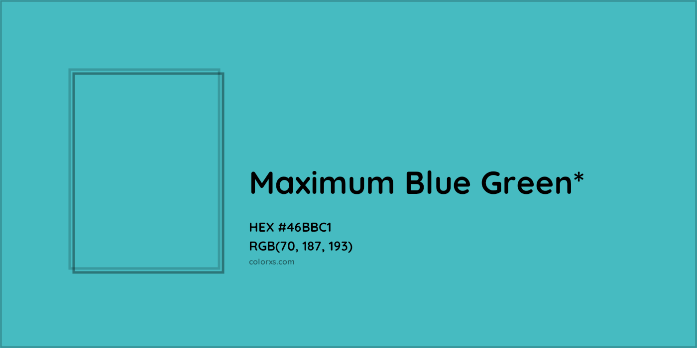 HEX #46BBC1 Color Name, Color Code, Palettes, Similar Paints, Images