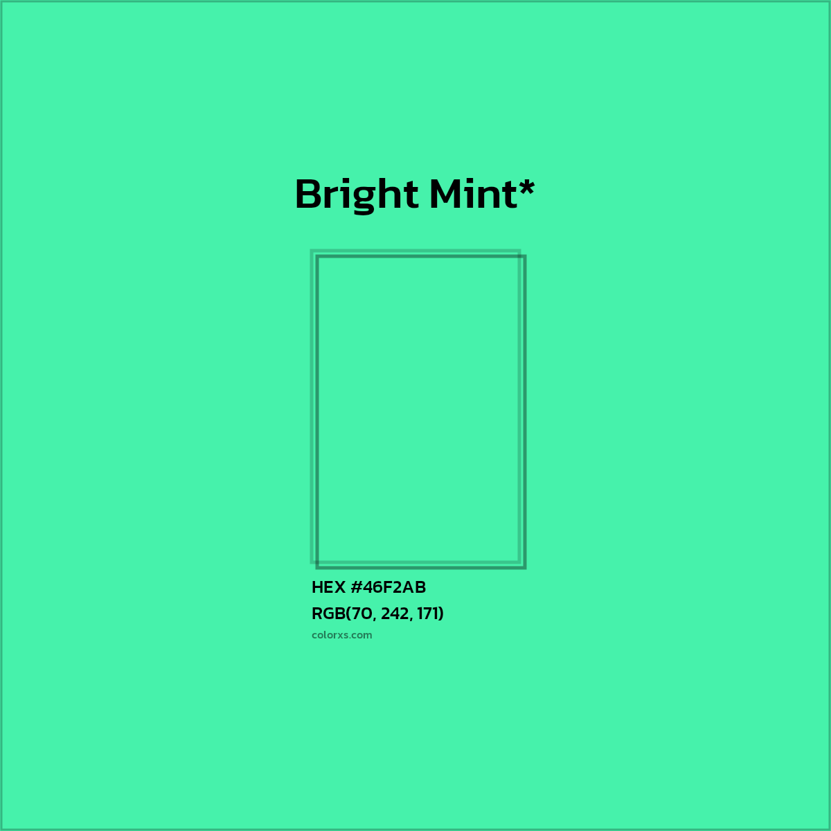 HEX #46F2AB Color Name, Color Code, Palettes, Similar Paints, Images