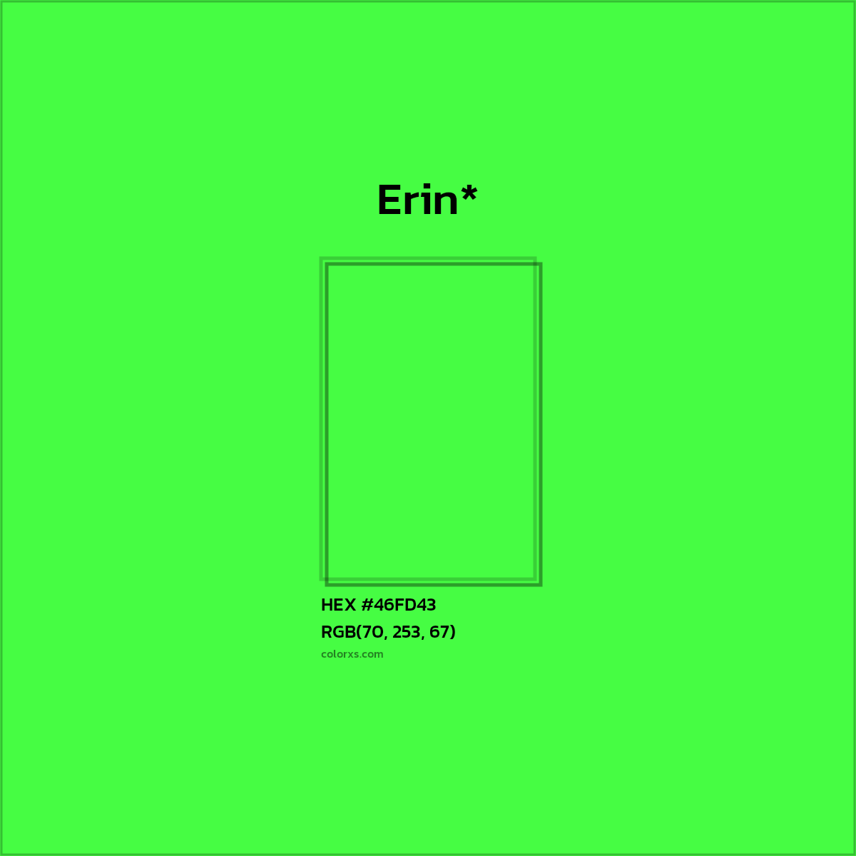 HEX #46FD43 Color Name, Color Code, Palettes, Similar Paints, Images