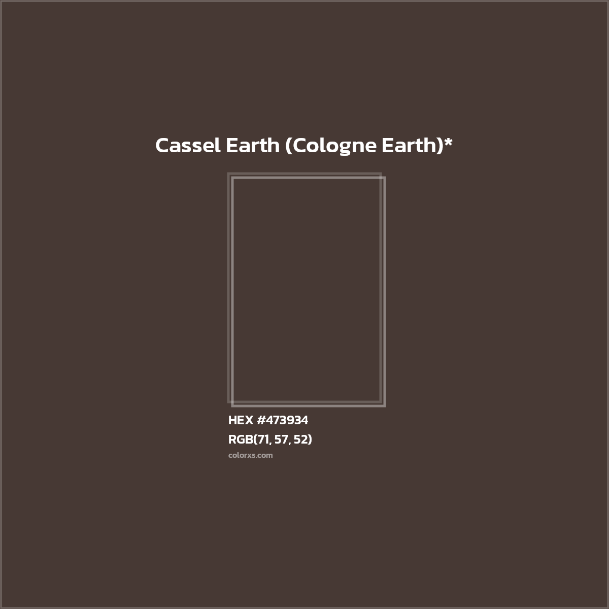 HEX #473934 Color Name, Color Code, Palettes, Similar Paints, Images
