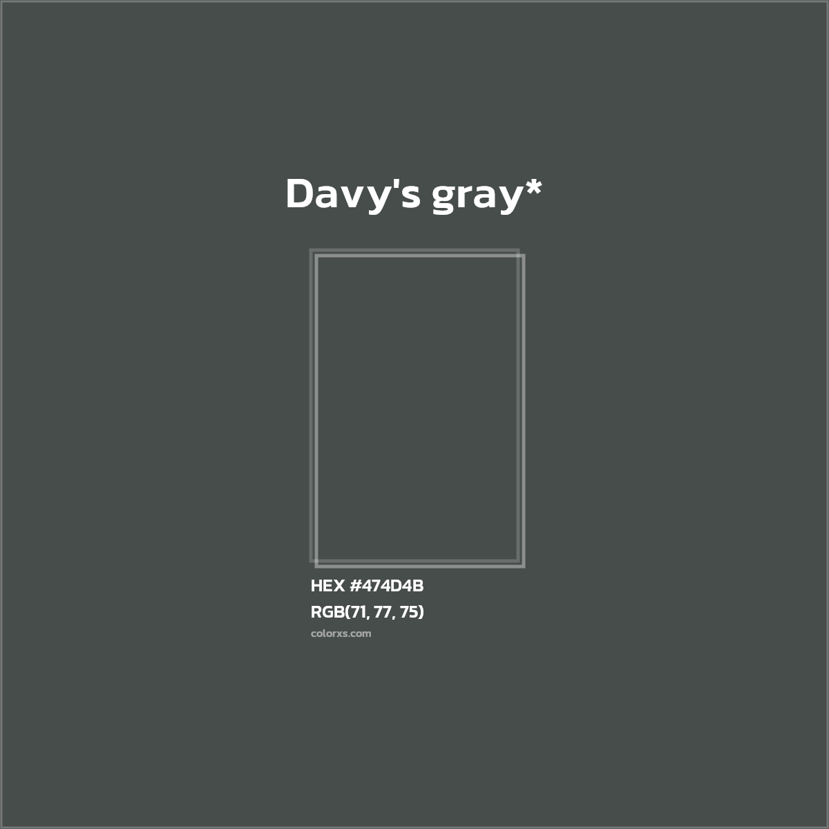 HEX #474D4B Color Name, Color Code, Palettes, Similar Paints, Images