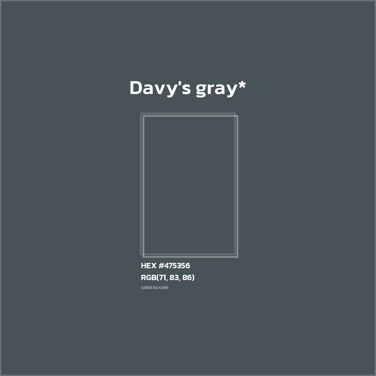 HEX #475356 Color Name, Color Code, Palettes, Similar Paints, Images