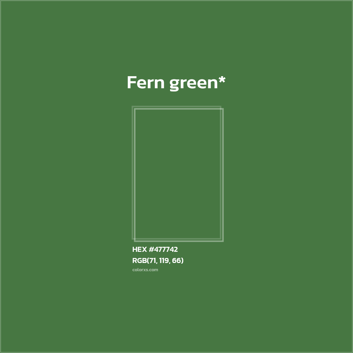HEX #477742 Color Name, Color Code, Palettes, Similar Paints, Images