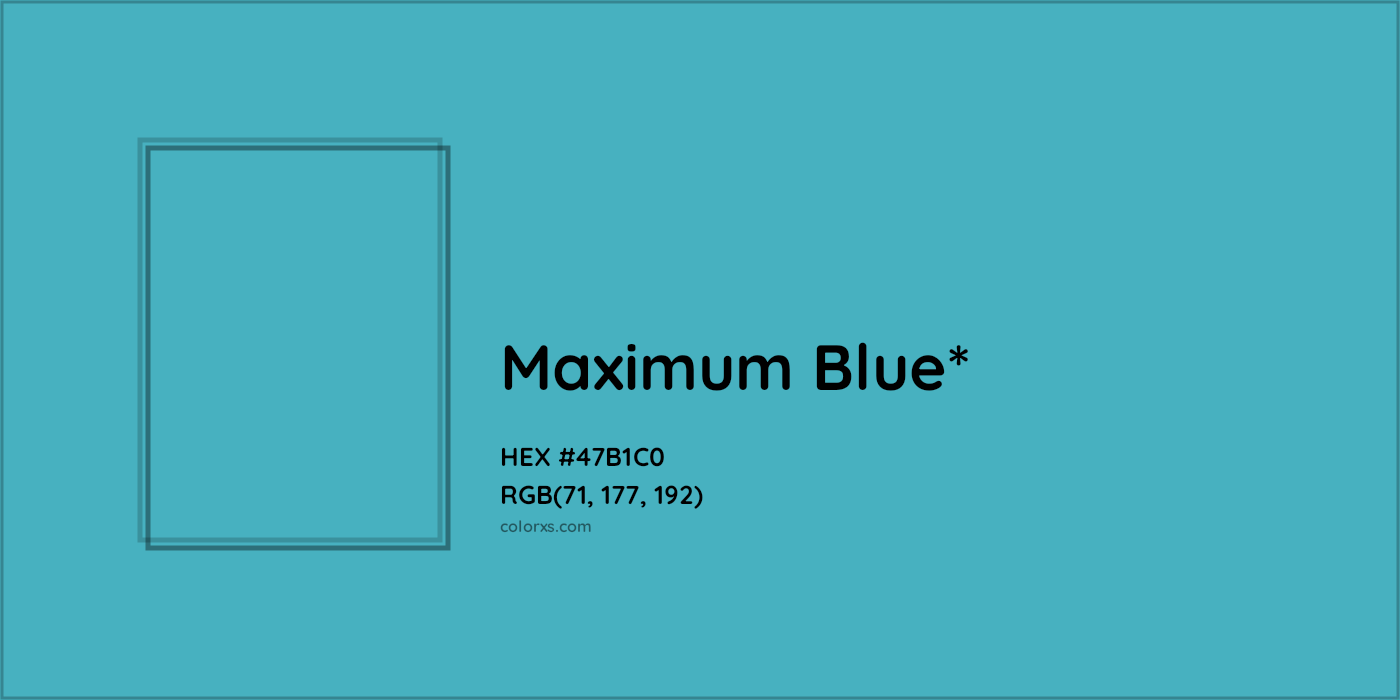 HEX #47B1C0 Color Name, Color Code, Palettes, Similar Paints, Images