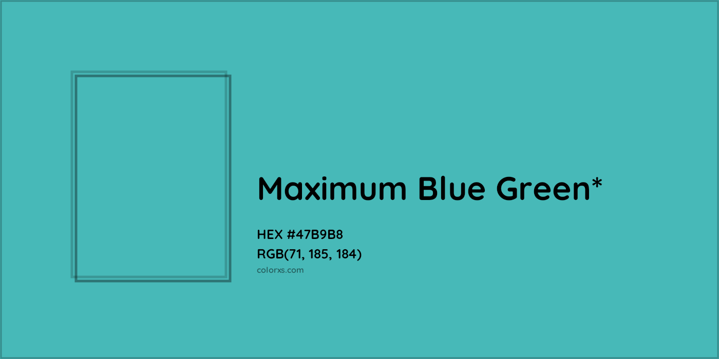 HEX #47B9B8 Color Name, Color Code, Palettes, Similar Paints, Images