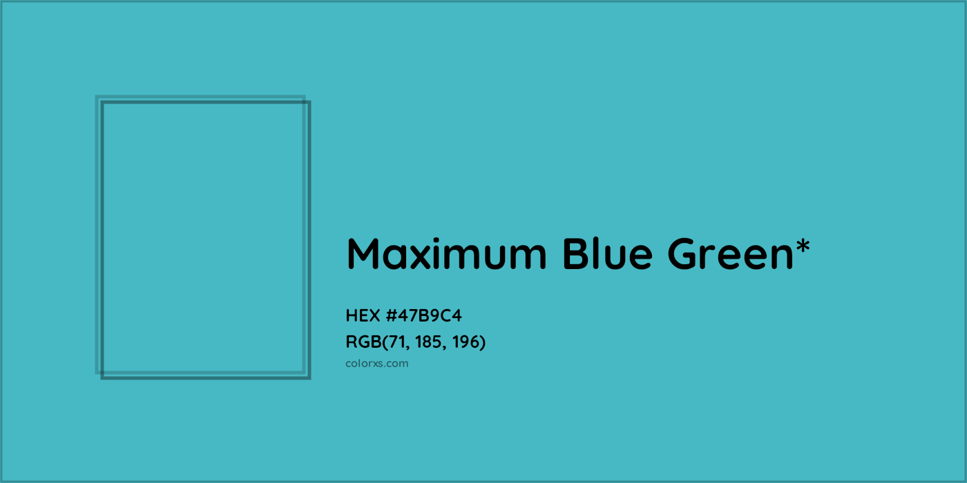 HEX #47B9C4 Color Name, Color Code, Palettes, Similar Paints, Images