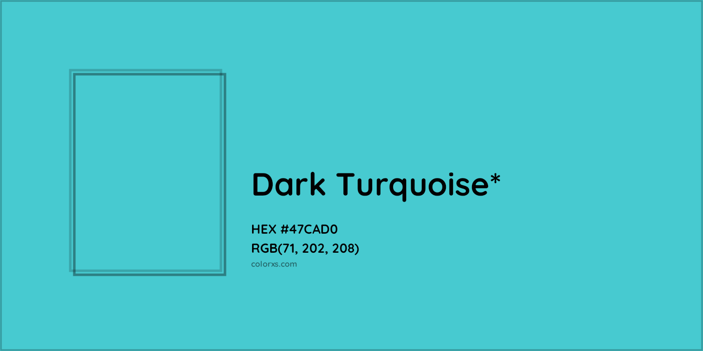 HEX #47CAD0 Color Name, Color Code, Palettes, Similar Paints, Images