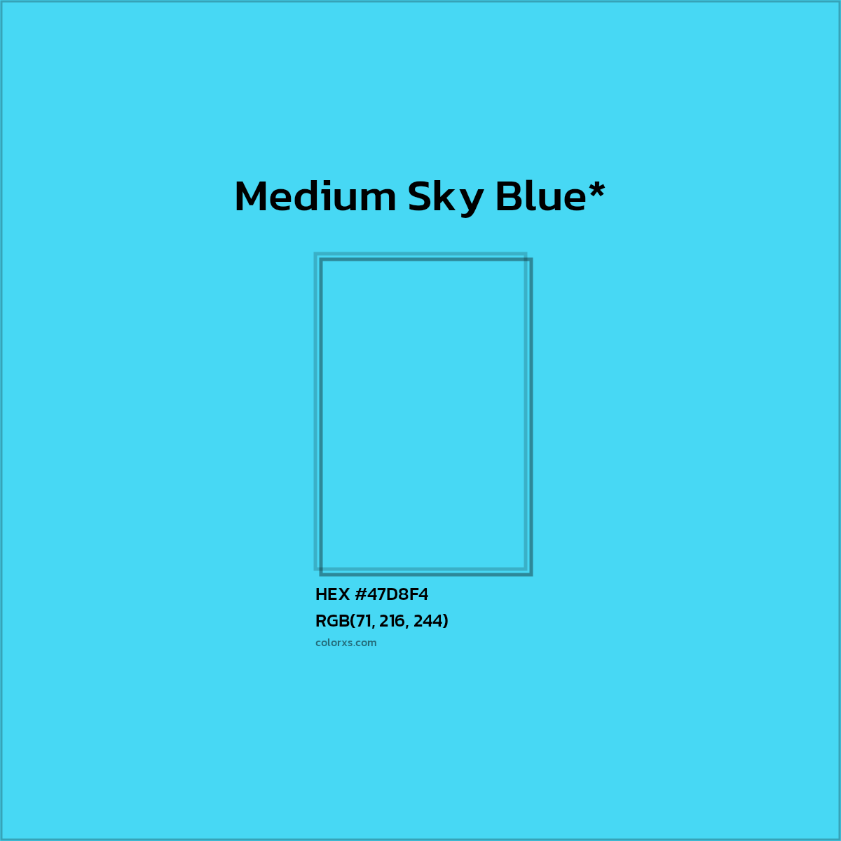 HEX #47D8F4 Color Name, Color Code, Palettes, Similar Paints, Images