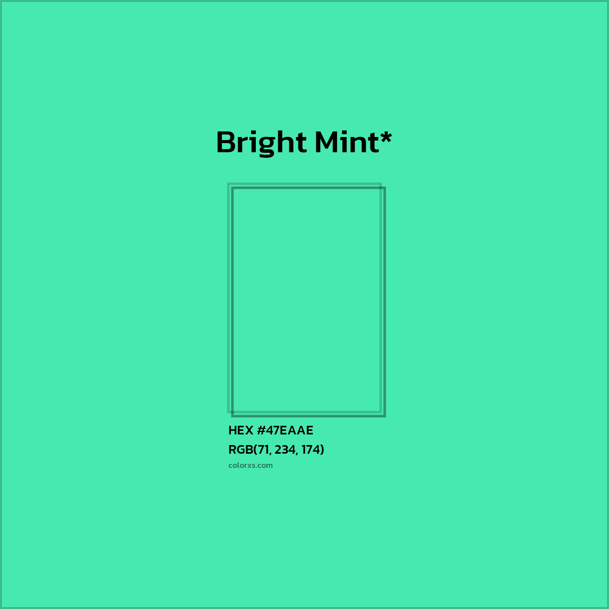 HEX #47EAAE Color Name, Color Code, Palettes, Similar Paints, Images