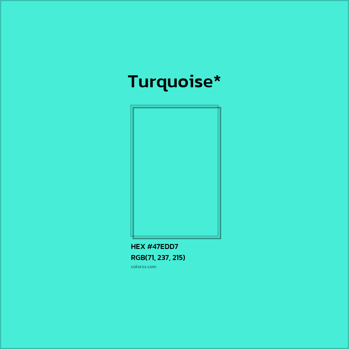 HEX #47EDD7 Color Name, Color Code, Palettes, Similar Paints, Images