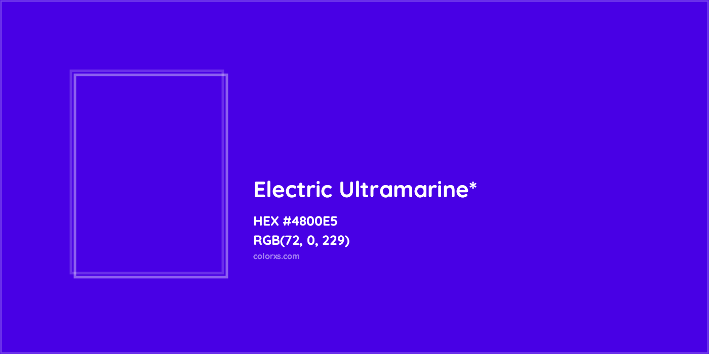HEX #4800E5 Color Name, Color Code, Palettes, Similar Paints, Images