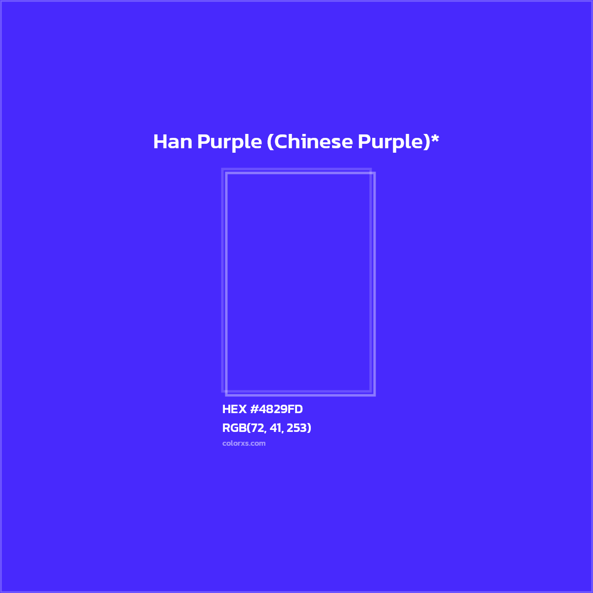 HEX #4829FD Color Name, Color Code, Palettes, Similar Paints, Images