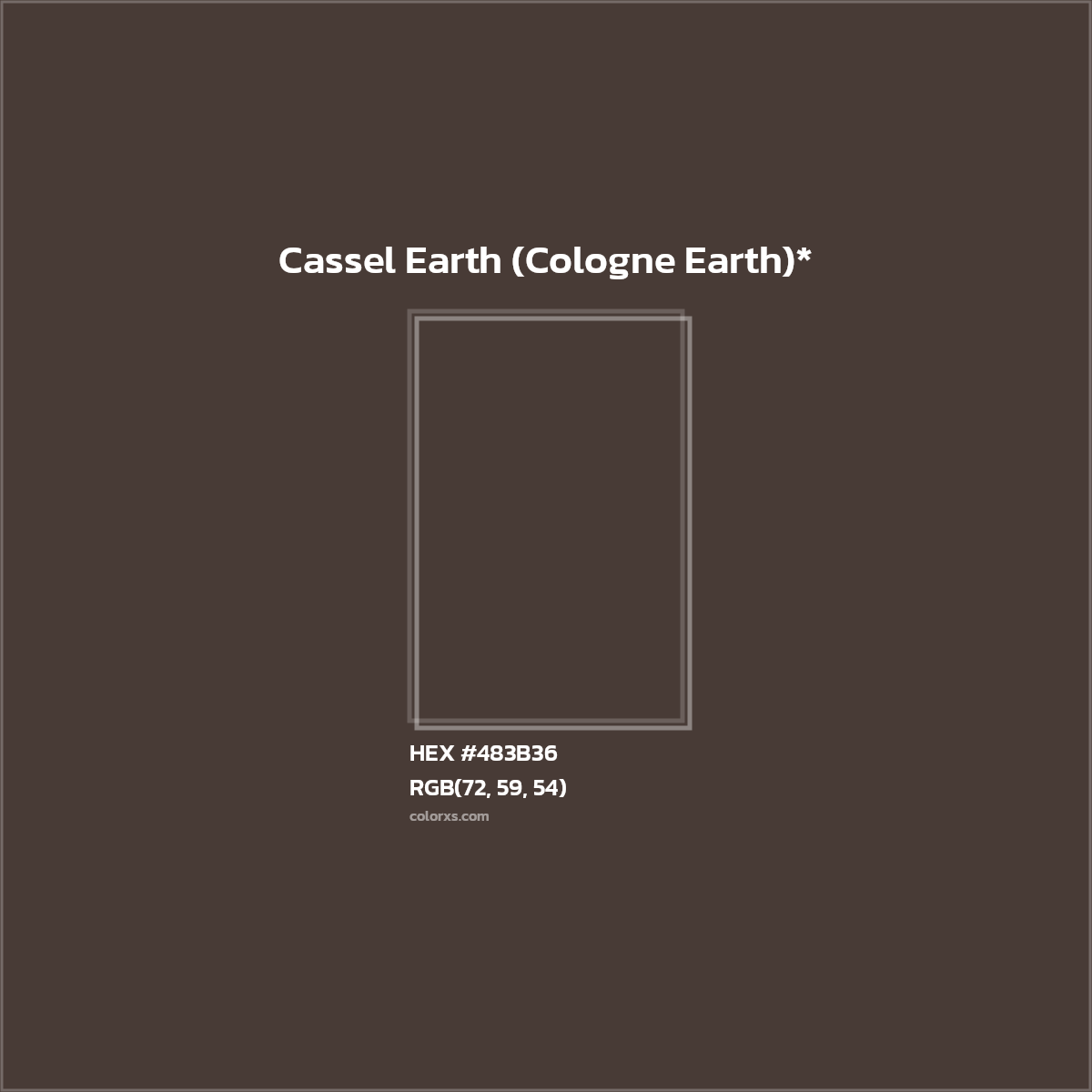 HEX #483B36 Color Name, Color Code, Palettes, Similar Paints, Images