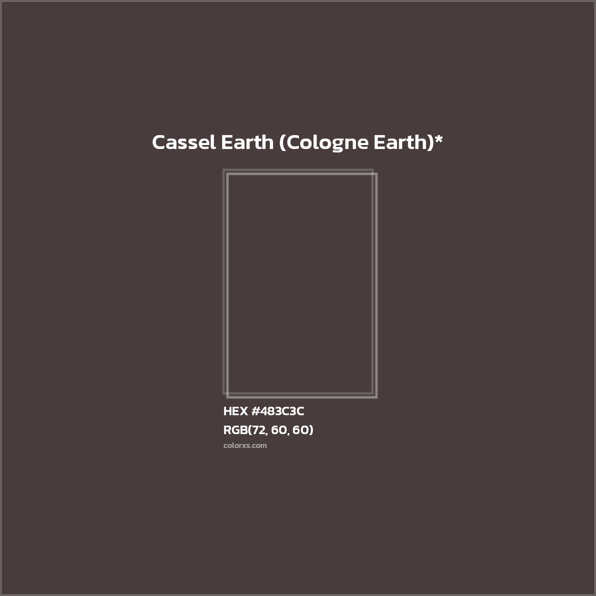 HEX #483C3C Color Name, Color Code, Palettes, Similar Paints, Images